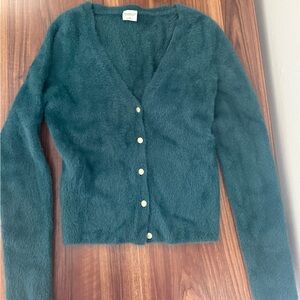 Abercrombie & Fitch Teal Fuzzy Cardigan